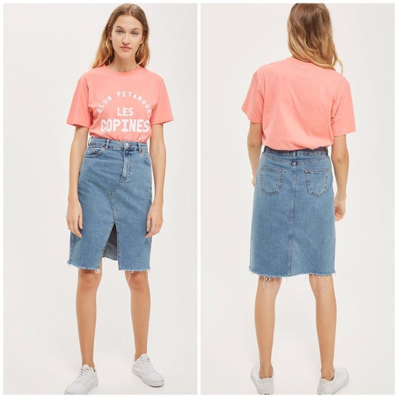 Topshop Dresses & Skirts - NWOT Topshop Midi Denim Skirt